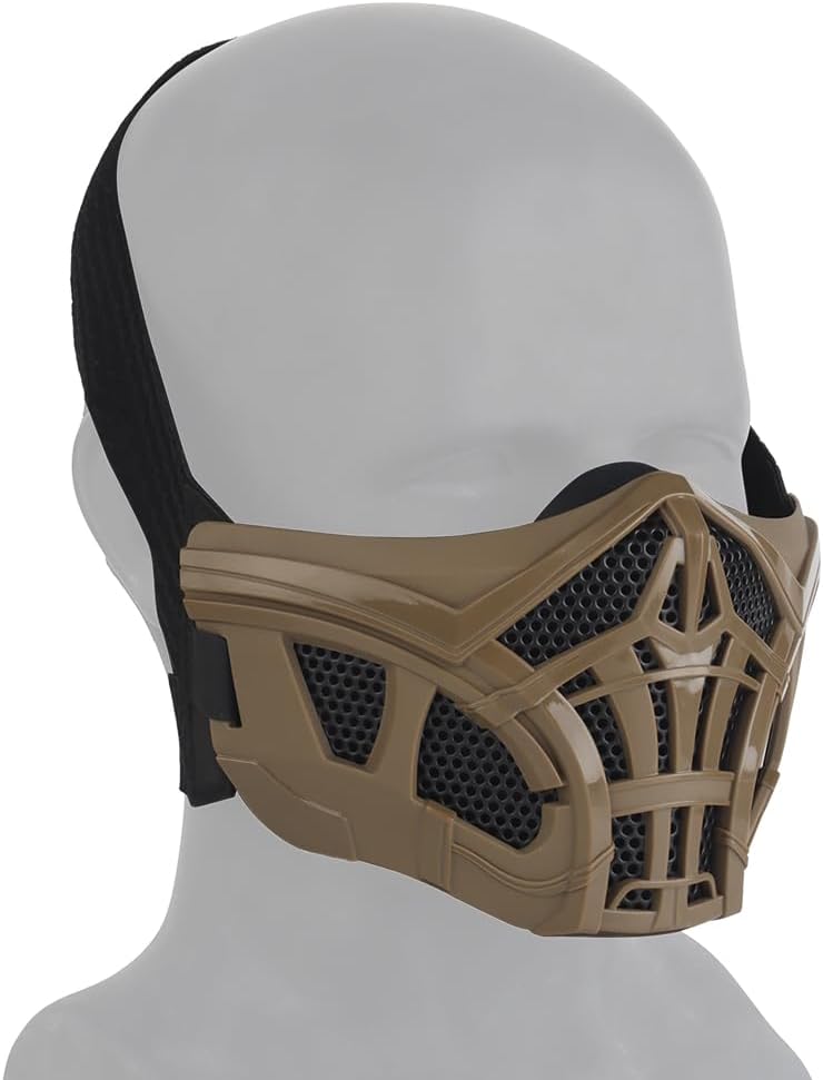 Hdlsina Airsoft Half Face Masks, Half Lower Steel Mesh Airsoft Protective Gear Breathable Silicone Lining Mesh Cover for Adult Men Women BBS Airsoft Shooting CS Survival Games - Image 1